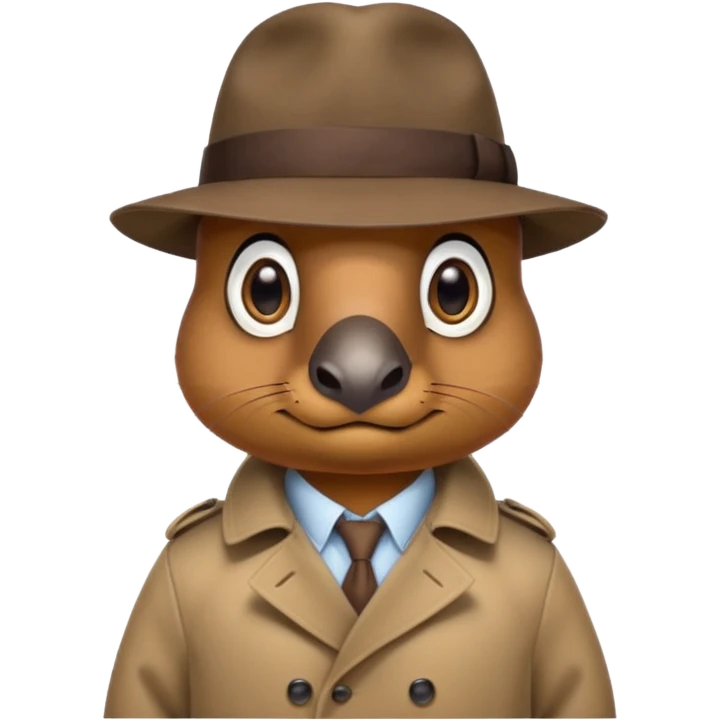 cute platypus detective emoji