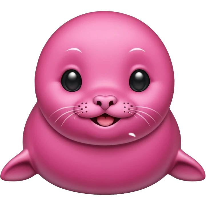 Cute pink seal in love emoji