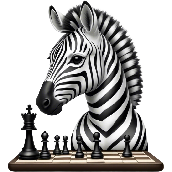 Zebra Playing chess emoji