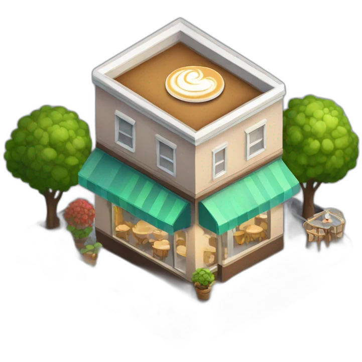 Cappuccino cafe isometric emoji