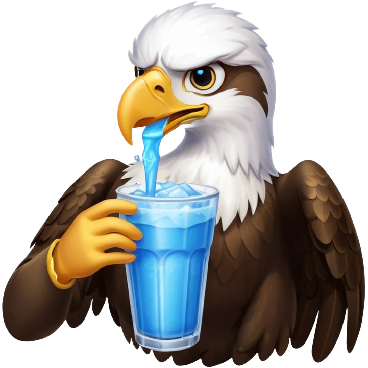 eagle drinking slushy emoji