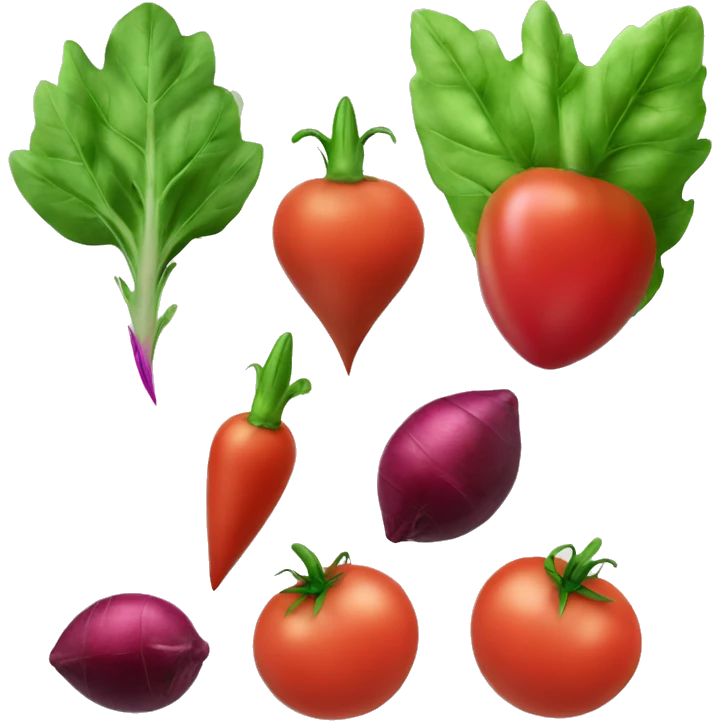 rocket leaf, tomato & beetroot emoji