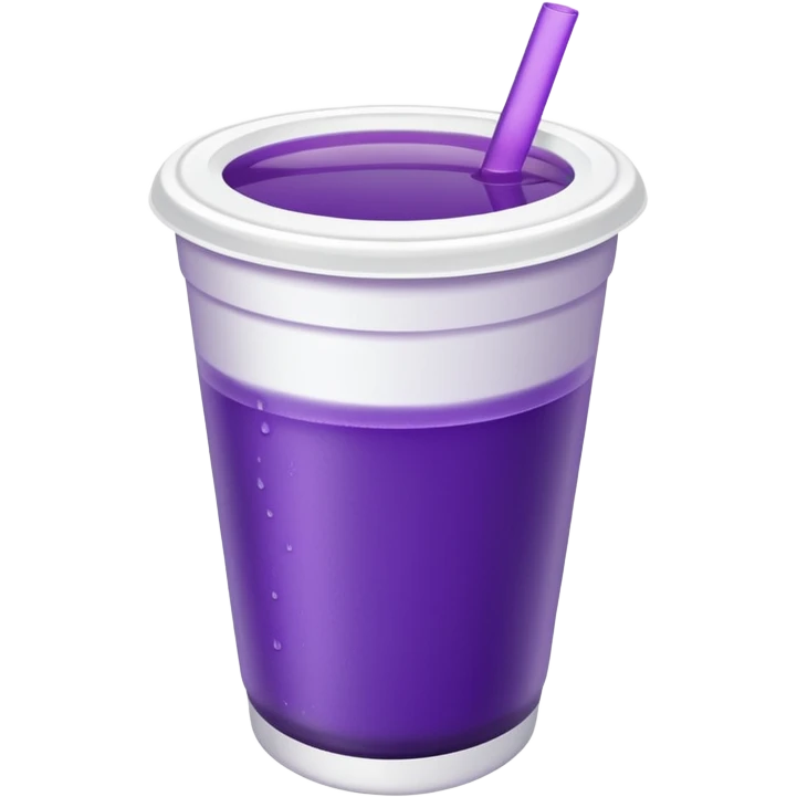  White styro cup without straw eith purple juice inside visible from the top only emoji