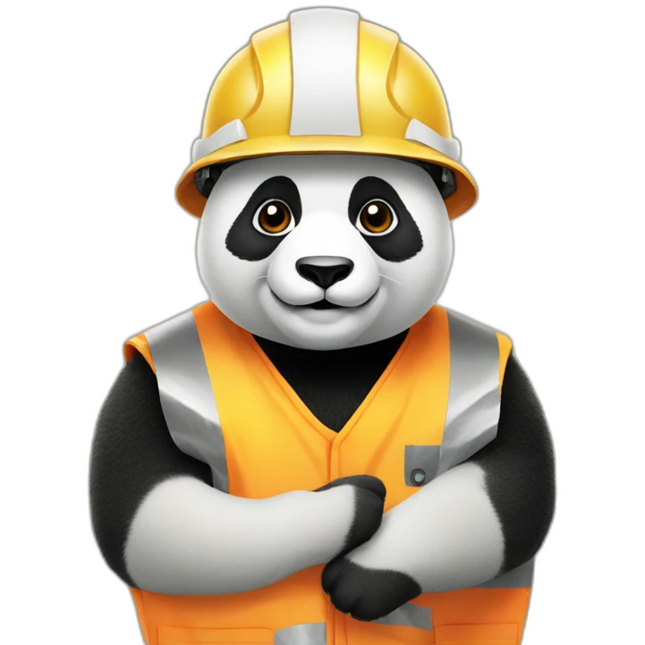 panda with construction helmet emoji