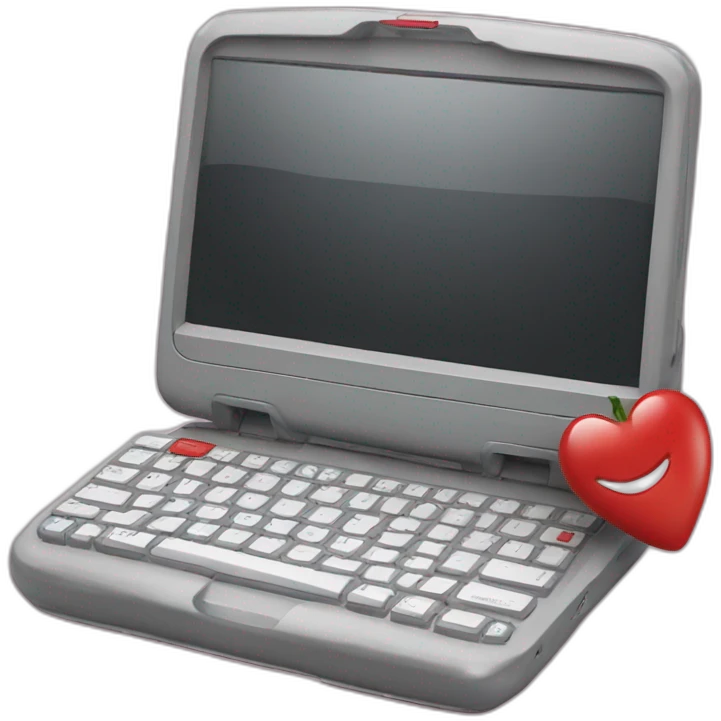 portable pc with red keyboard  emoji
