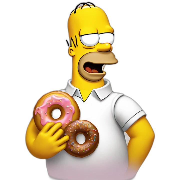 Homer simpson avec un donut emoji