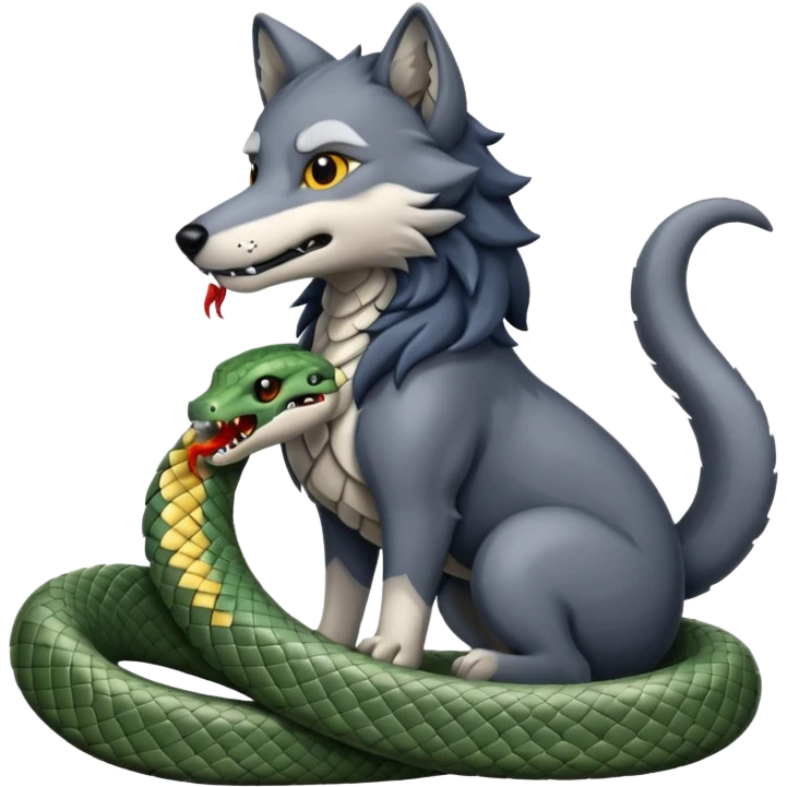 un lupo ed un serpente emoji