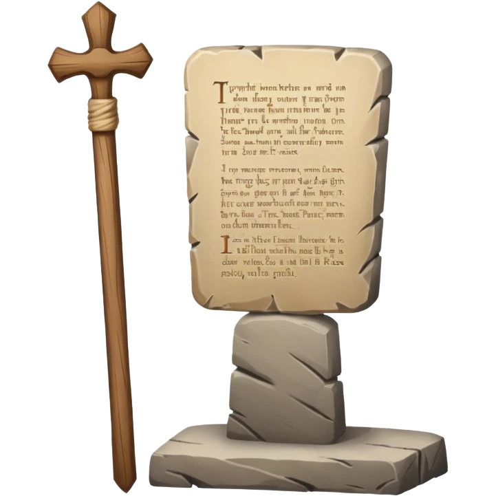 Ten commandments tablets and staff simplify emoji