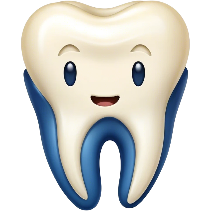 Dark blue human tooth emoji