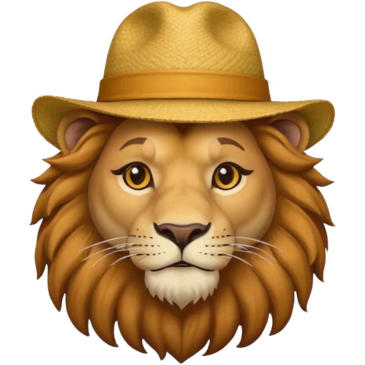 lion man wearing hat emoji