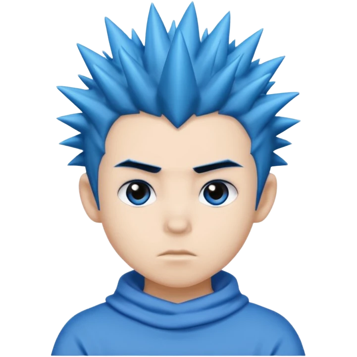 blue spiky haired kid  emoji