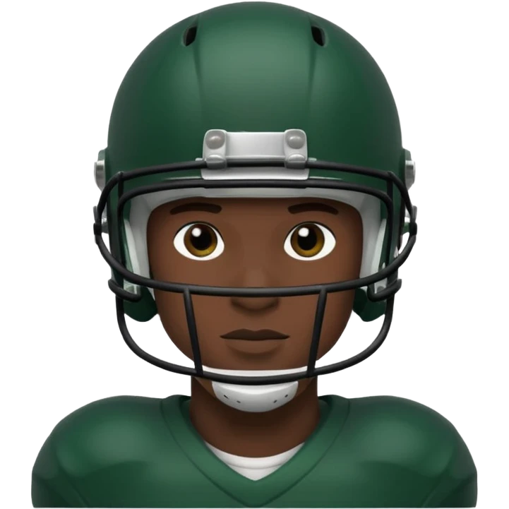 College football player helmet in dark green color ( black player ) emoji
