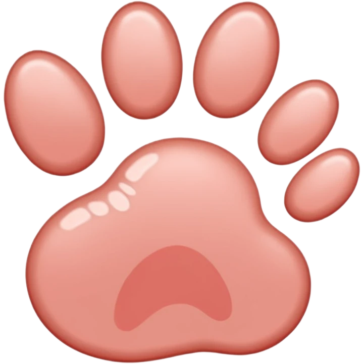 a very light pale pastel red pawprint emoji