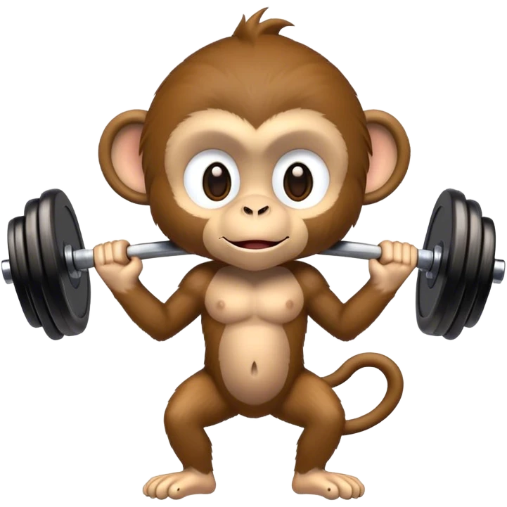 monkey lifting weights emoji