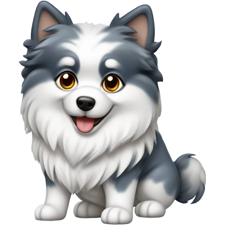 Spitz nain bleue merle  emoji