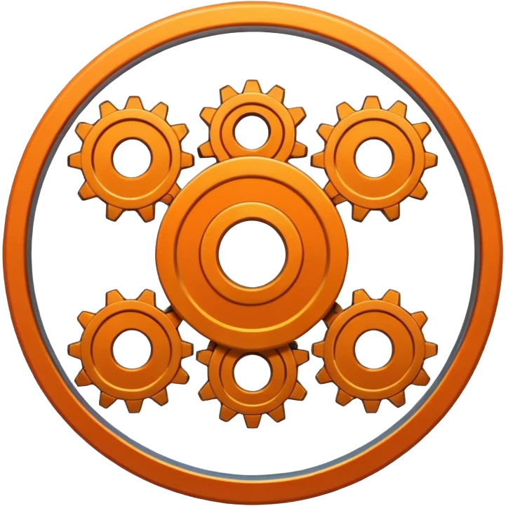 Orange flattened gear emoji