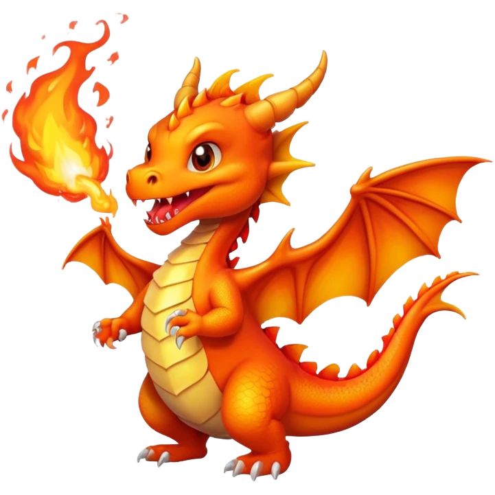 Cute dragon spit fire emoji