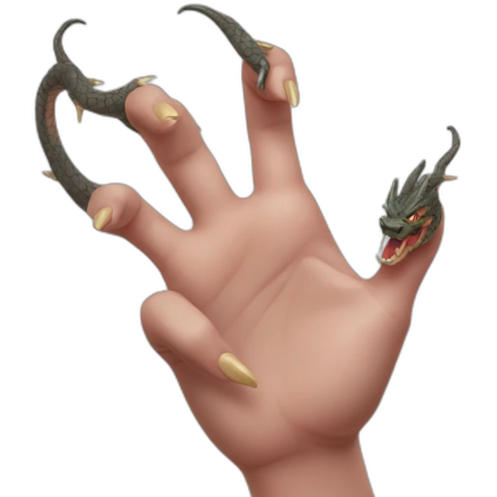 chinese dragon hand with nails emoji