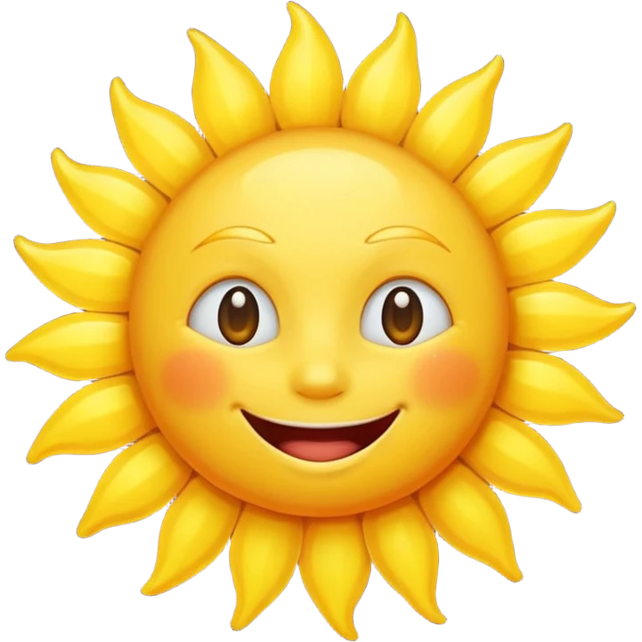 smiling sun, simple, cheerful emoji