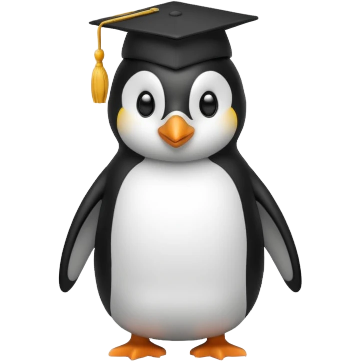 penguen with school cap emoji