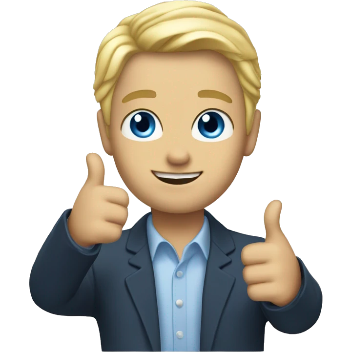 blonde hair blue eyes thumbs up  emoji