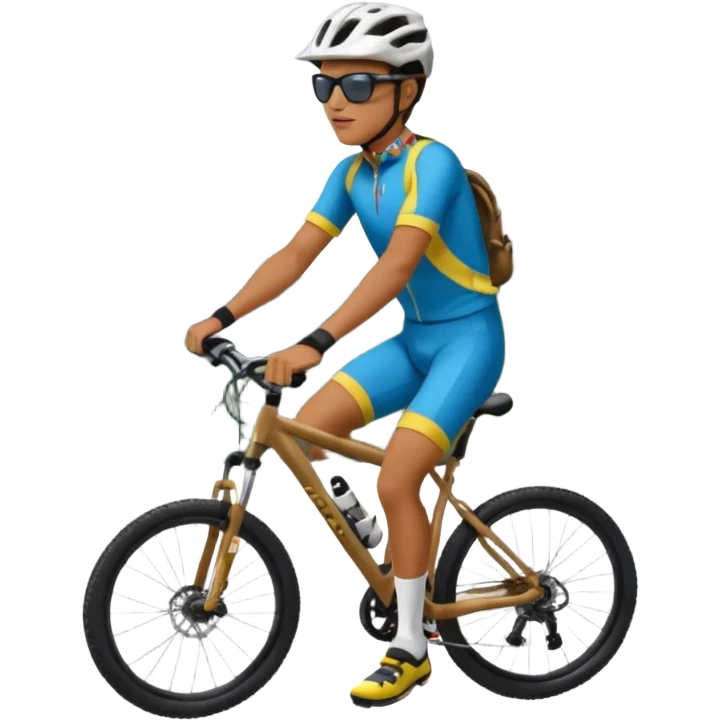 Bicicleta Mtb, ciclista montado, montaña emoji