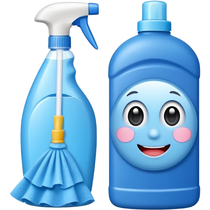 cleaning product and rag emoji