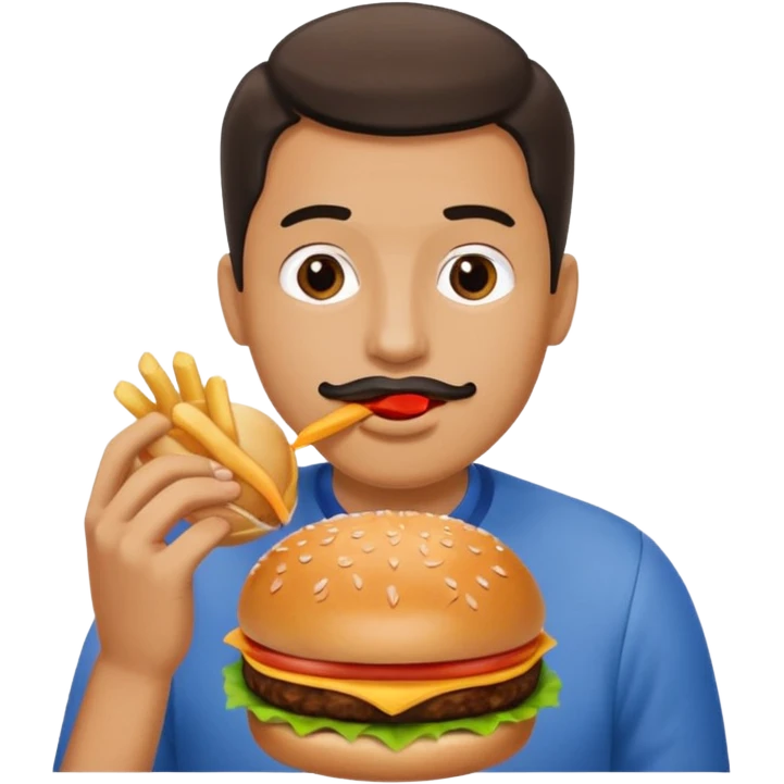 man eating a hamburger emoji