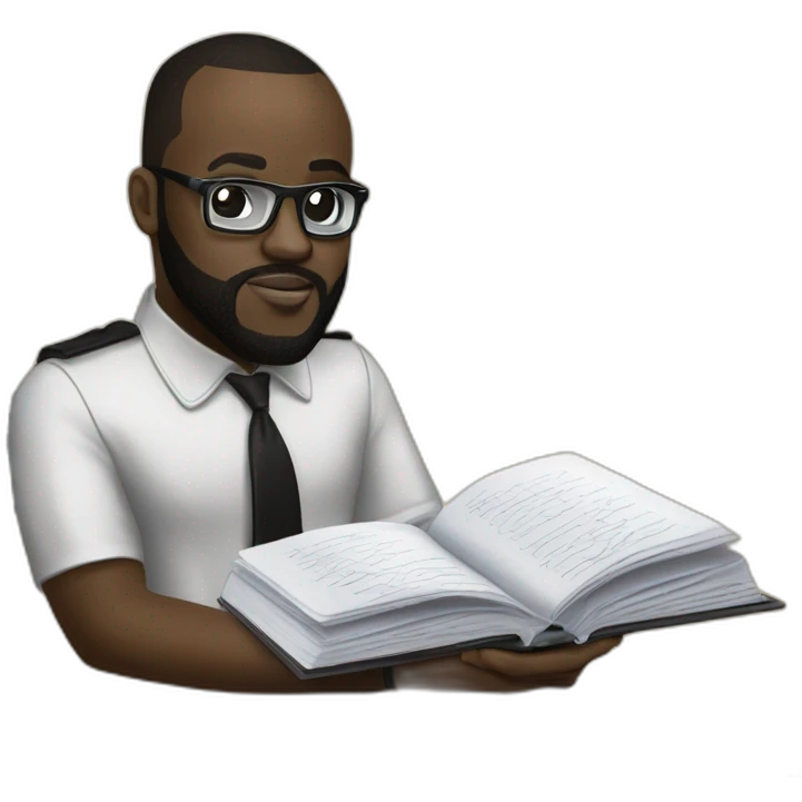 maitre gims qui ecrit sur un cahier emoji