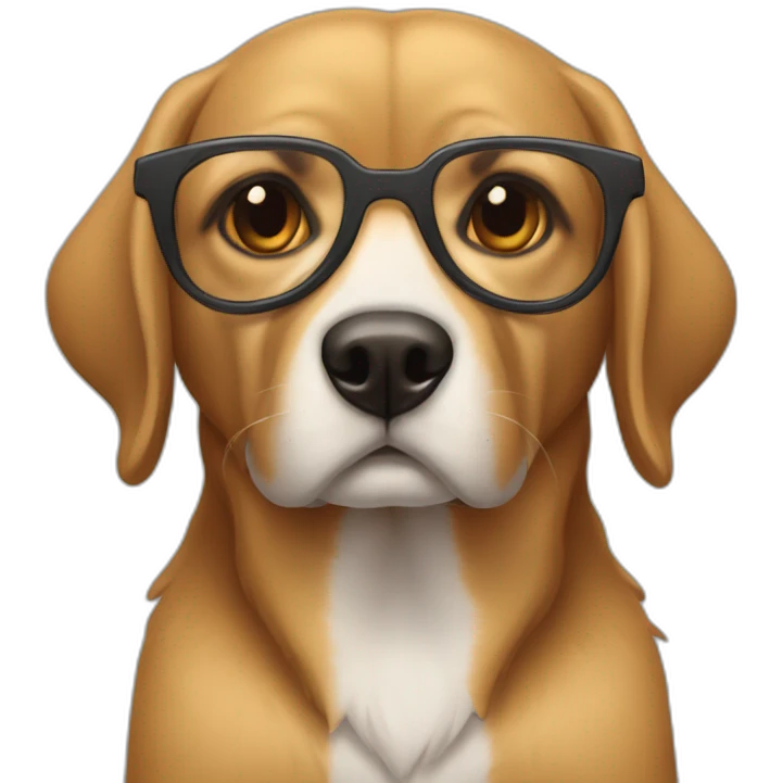 Perro con gafas y llorando emoji