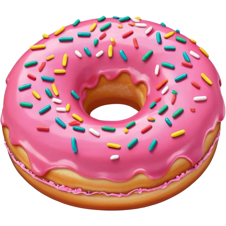 Primitive style donut with flat color and no shading emoji