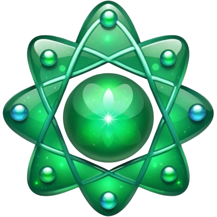 glitter green atomic symbol emoji