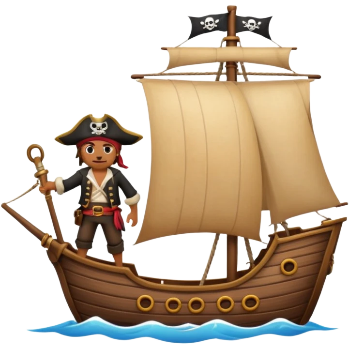 pirate sailing on a ship emoji