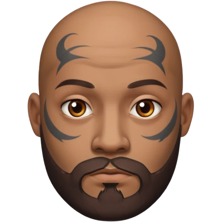 bald bearded man with face tattoo emoji