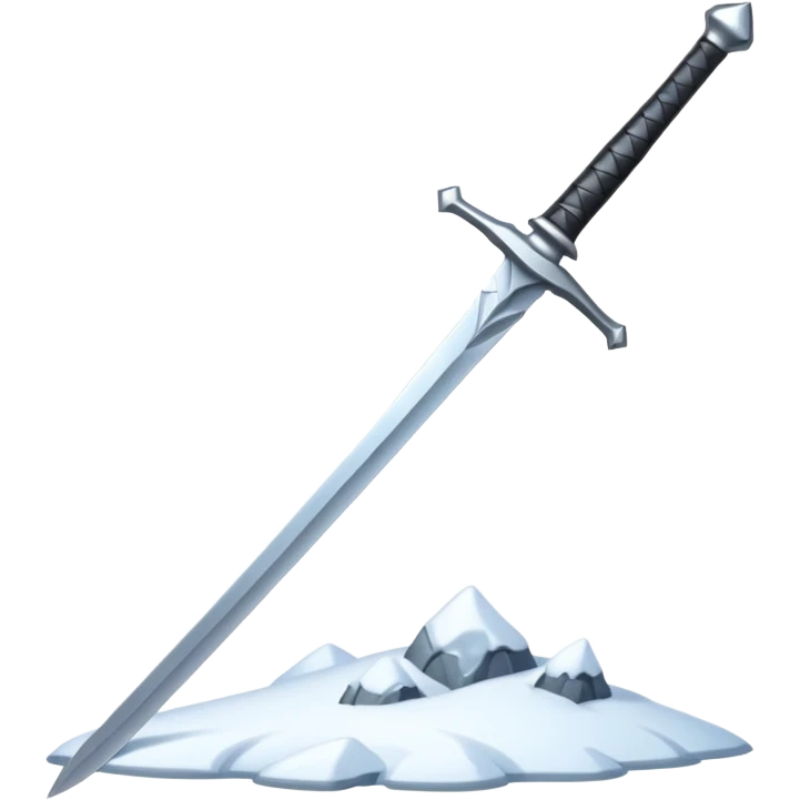 sharp sword in snow, emoji