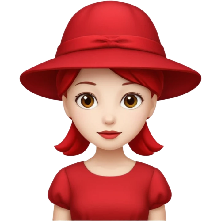 red hat and red dress girl emoji