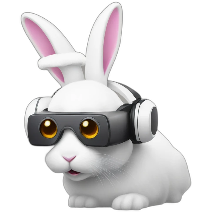 white Bunny in vr headset christmas emoji