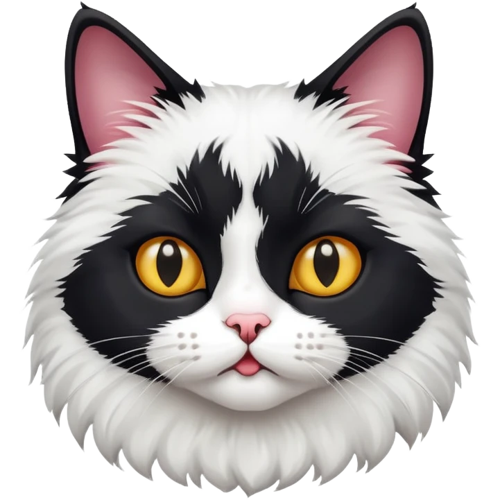 черно-белая тупая кошка emoji