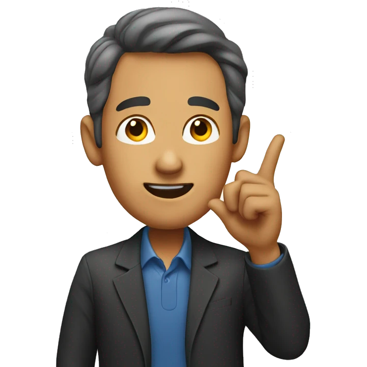 man pointing at his ear emoji