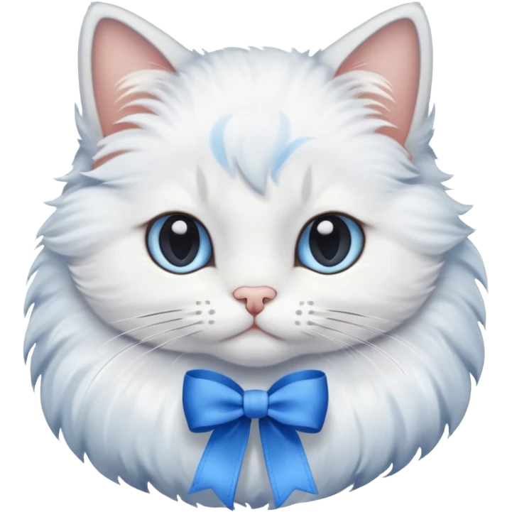 cat with blue ribbon emoji