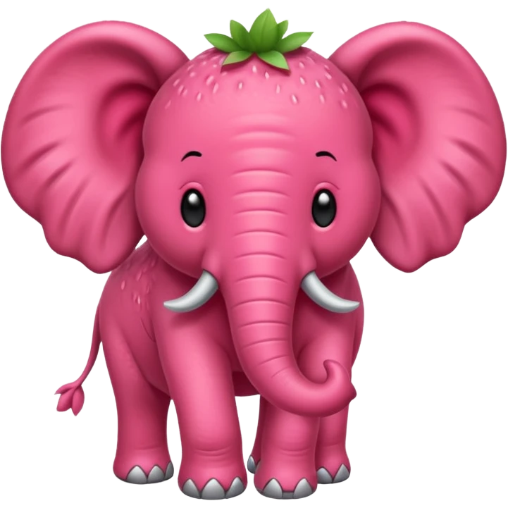 Hazme un elefante con piel de fresa emoji