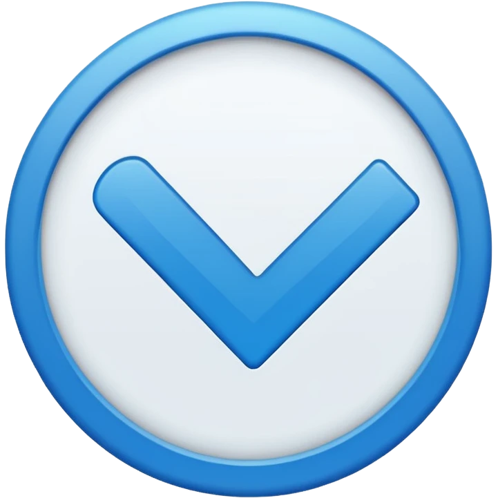 White checkmark with blue circle rounded emoji