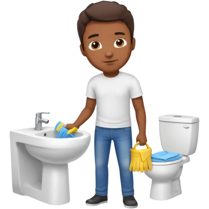 man Cleaning the bathroom emoji