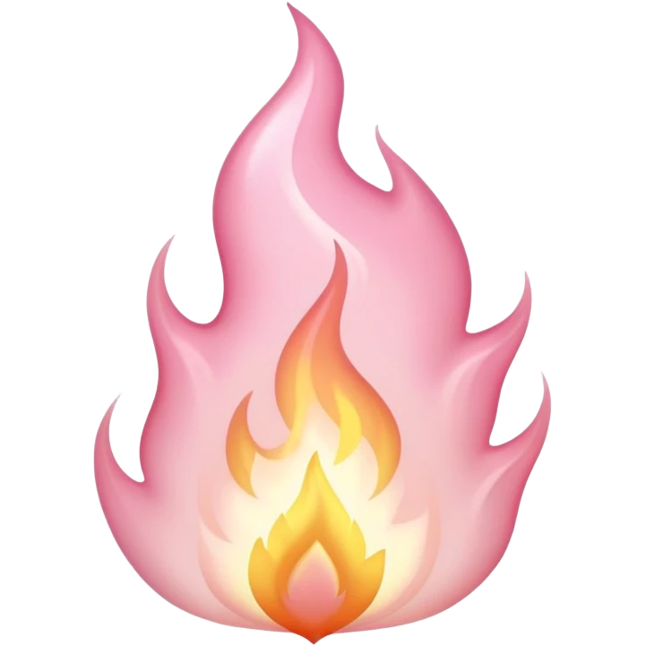 Pale pink flame emoji