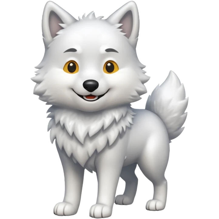 snow Wolf smile, full body emoji