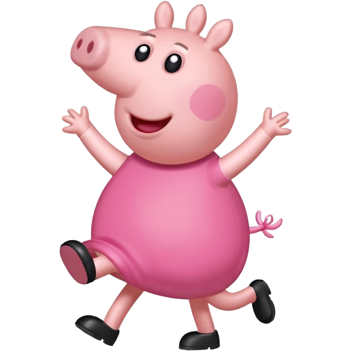 Peppa Pig mid-step in the Griddy dance emoji