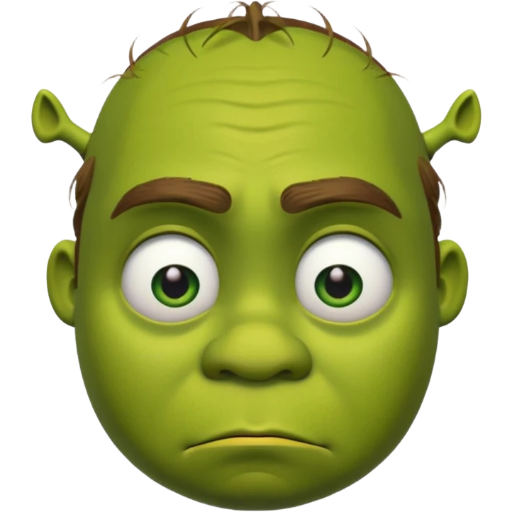 Shrek with a sad expression, emoji style emoji