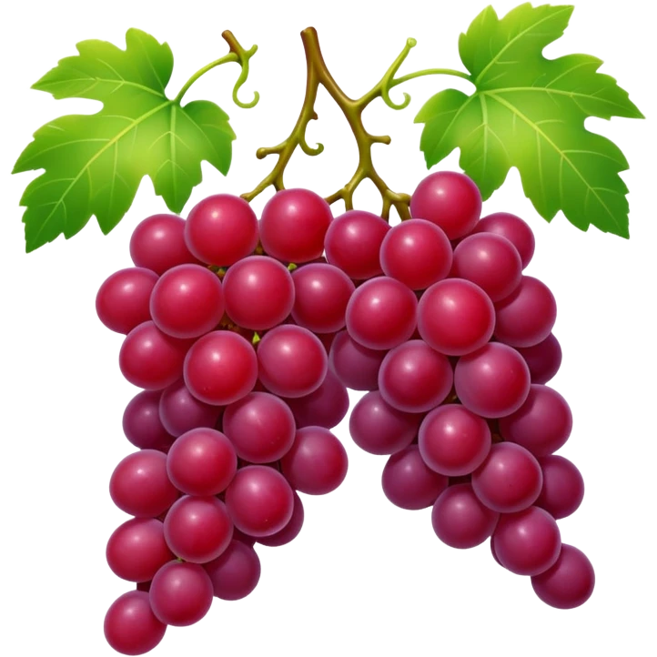 a couple of red grapes on plant emoji