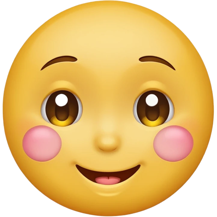 Emoji, yellow round smiling face, pronounced shame emoji