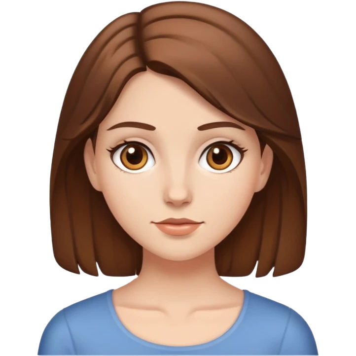 white girl with brown hair and brown eyes emoji